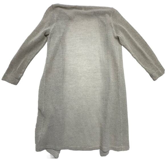 EILEEN FISHER Cardigan Womens Small Italian Yarn Sweater Open Front Beige - Picture 8 of 8